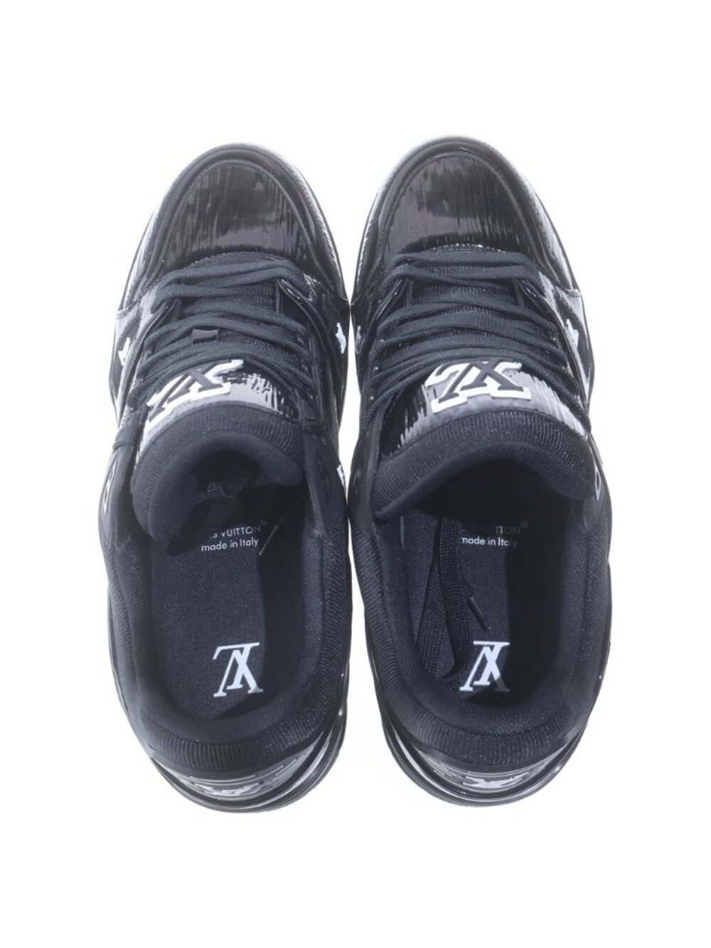 Louis Vuitton LV Trainers Epi Patent Leather Low Cut Sneakers Black - Picture 4 of 6